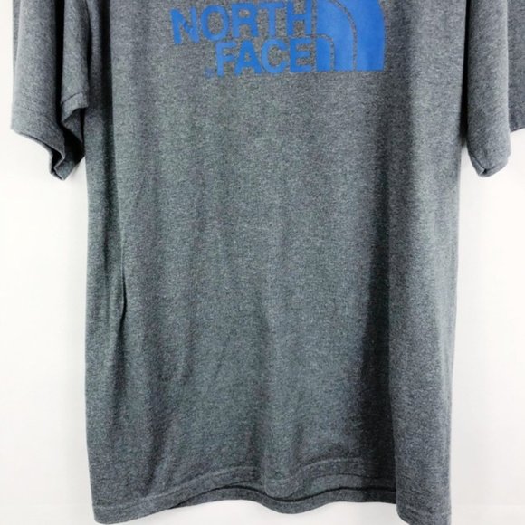 SOLD The North Face Gray Blue Logo Spell Out Shirt - Picture 3 of 6